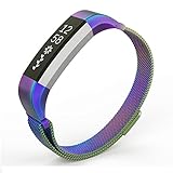 Bon Tech Stainless Steel Milanese Mesh Bands with Adjustable Magnetic Clasp for Fitbit Alta (Milanese - Colorful)