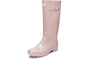 DKSUKO Women's Tall Rain Boots Garden Boots Waterproof Wellington Rubber Boots