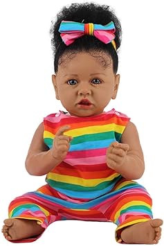 Amazon Co Jp 23インチ58cmブラックアフリカンベビードールシリコンリボーンハンドメイドドールリアルな新生児ドールガールズバースデー チャーストマスギフト スポーツ アウトドア