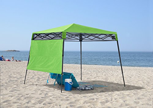 Quik Shade Go Hybrid 6' x 6' Sun Protection Pop-Up Compact and Lightweight 7' x 7' Base Slant Leg Backpack Canopy