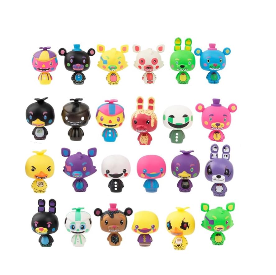 SiumPklay 24pcs Five Nights Games Characters Figures Set,mini and cute design, Colorful cute Cartoon Action Figures Toys Set for Kids Adults Game Fans(Five Nights)
