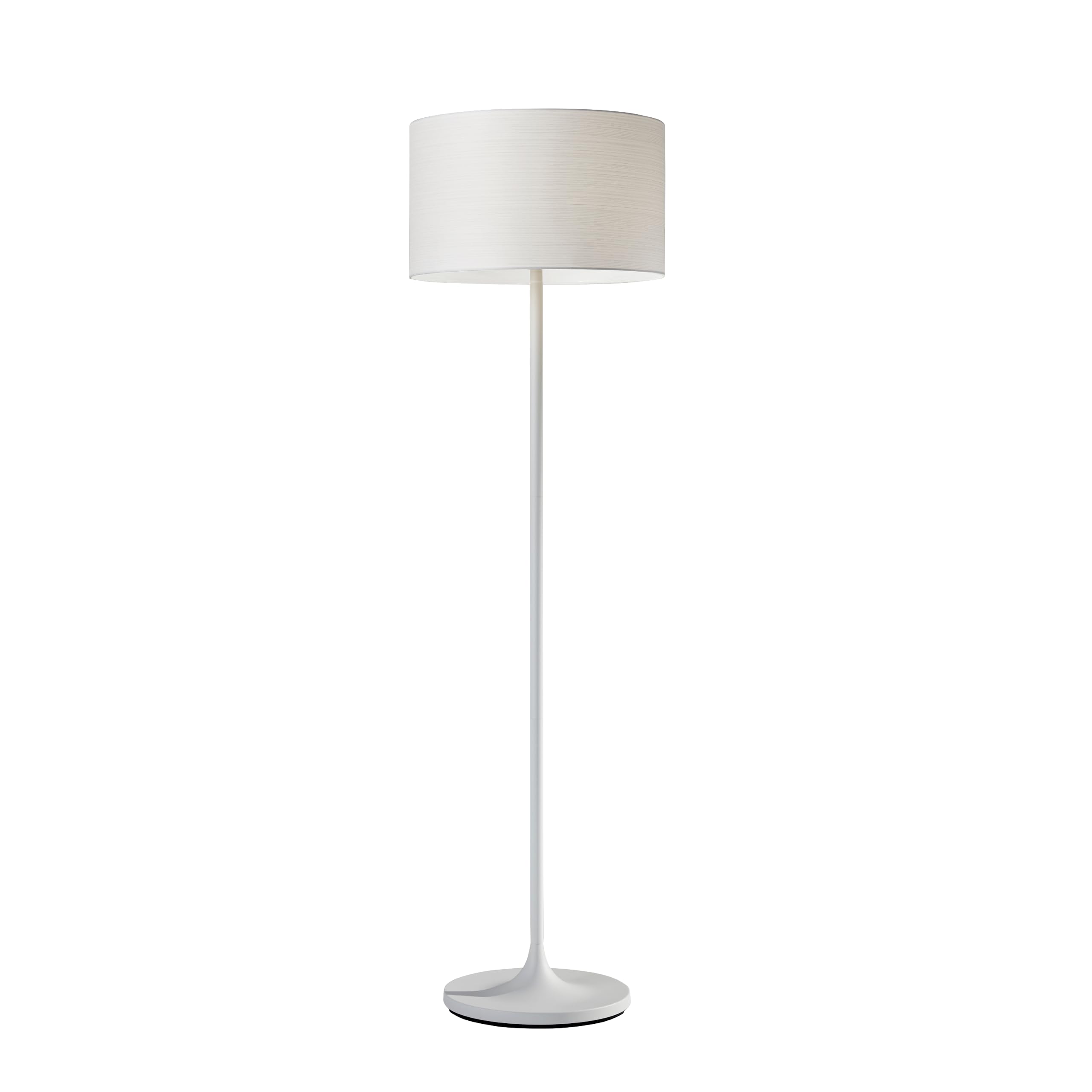 Photo 1 of ***FOR PARTS/ damage shade *** Adesso Floor Lamp with Scratch Proof and Corrosion Resistant Body - Perfect Lighting for Bedroom, Living Room and Corner Decor, Matte WhiteKF9QC