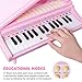 SGILE 31 Keys Musical Piano Toy with Microphone, Learn-to-Play for Girl Toddlers Kids Singing Music Development, Audio Link with Mobile MP3 IPad PC, Pink