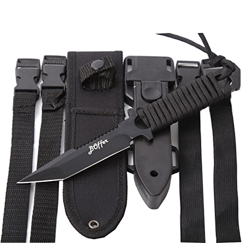 BOffer Scuba Diving Knife Black Tactical Sharp Blade knives Divers