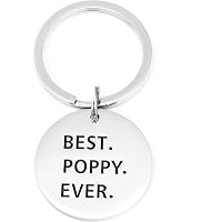 HUTIMY 'Best Poppy Ever' Keychain – Stainless Steel Gift Keyring For Dad, Grandpa, Family | Fathers Day Present - View #6