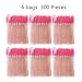 300 Pack Mascara Wands Disposable Eyelash Brushes for Extensions Eye Lash Applicator Makeup Tool kits, Crystal Handle - Pink Brush Head