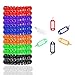 SENHAI 12 pcs Wristband Keychains & 6 pcs Key Tags, Plastic Coil Stretch Elastic Spring Spiral Bracelet Key Ring for Gym Pool ID Badge, Plastic ID Tags with Label Window for Keychain Pet Luggage Bag