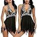 Avidlove Women Sexy Lingerie Lace Chemise Babydoll Halter Nightwear Set