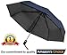 Travel Umbrella Wind Tested 60 MPH, Windproof Umbrella Compact - Auto Open Close