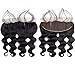 4x4 Body Wave lace Closure,100% Human Hair Lace Closure 13x4 Inch Body Wave Lace Frontal (10/12/14+10 Inch, Bundles With Frontal)