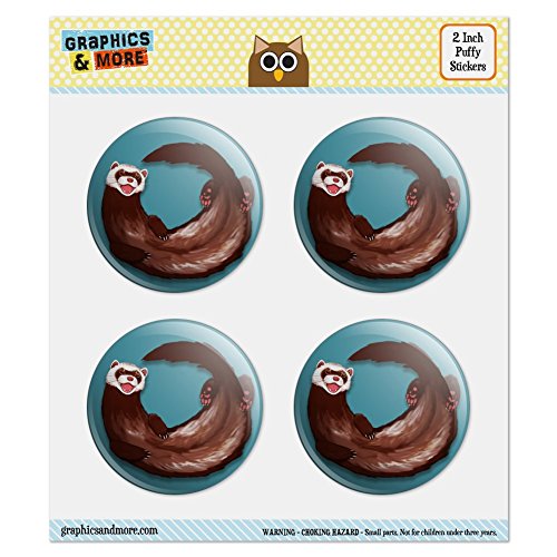 Happy Ferret 2.0" Puffy Bubble Dome Scrapbooking Crafting Sticker Set