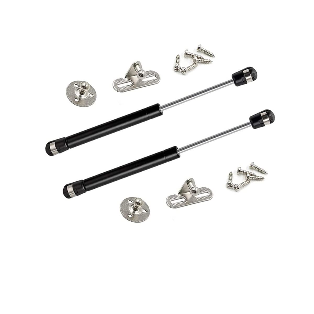 Photo 1 of 120N/27 lb 8 inch Long Gas Support Cabinet Hinge Safety Lift Support, Gas Shock, Soft Open and Lower Cover Support and BufferTelescopic Cabinet Door Rubber Head Gas Spring Support Black (2 Pack)