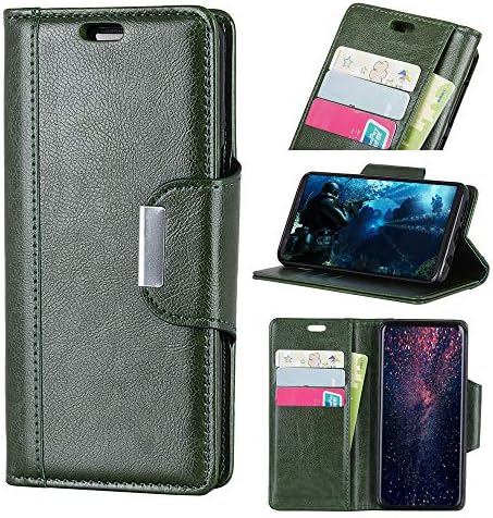 Wendapai Xiaomi Redmi 6 wallet case Xiaomi Redmi 6 case,Premium Design PU Leather & Soft TPU Built-In Card/Cash Slots,Wallet Case (Green)