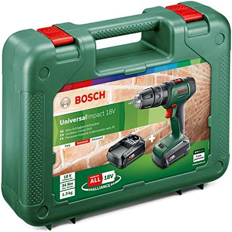 Home and Garden Bosch Akku Schlagbohrschrauber UniversalImpact 18 V (1 Akku, 18 Volt System, im Koffer)