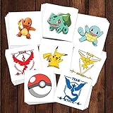 Pokemon Party Pack Temporary Tattoos | Over 30 Tattoos | Skin Safe | MADE IN THE USA| Removable