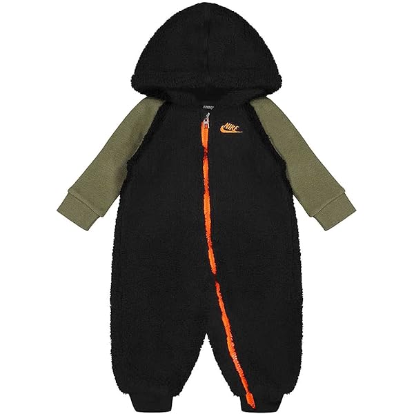 BABY ノベルティー ドレスカバー Amazon.com: Nike Baby`s Faux Sherpa Hooded Coverall (Black(66F811