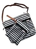 TUTTI BIMBI Travel Wet and Dry Bag - Duo Pack Medium and Small (black and white stripe)