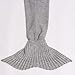AmyHomie Mermaid Tail Blanket, Crochet Mermaid Blanket for Adults Soft All Seasons Sleeping Blankets Gift for Women(Gray,Adults)