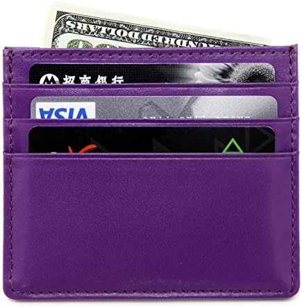 Zhoma RFID Blocking Genuine Leather Front Pocket Wallet - Minimalist Wallet Unisex Slim Card Holder
