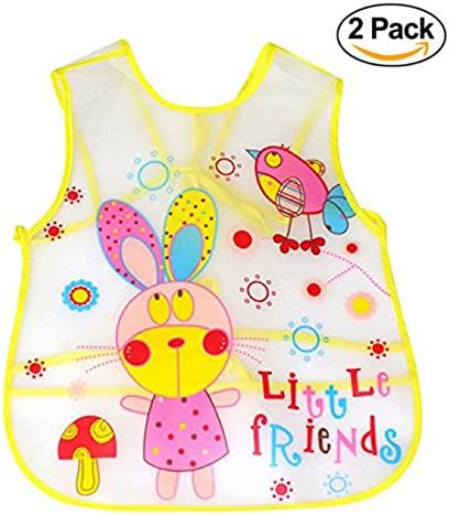 Waterproof Baby Toddler EVA Bibs (Yellow) - 2 Pack