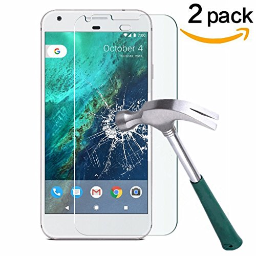 Google Pixel XL Screen Protector, TANTEK [Bubble-Free][HD-Clear][Anti-Scratch][Anti-Glare][Anti-Fingerprint] Tempered Glass Screen Protector for Google Pixel XL (5.5",2016),-[2Pack]