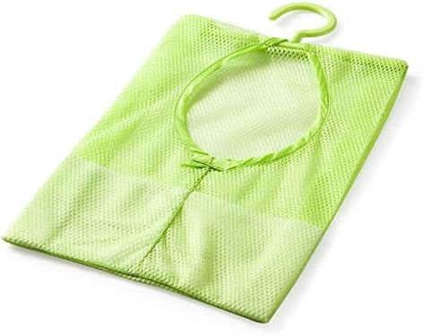 Peako Bathroom Storage Clothespin Mesh Bag Hooks Hanging Bag Organizer Shower Bath New (Green)