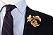 Ted and Jack - Classic Repp Two Tone Silky Flower Lapel Pin Boutonniere in Black & Gold