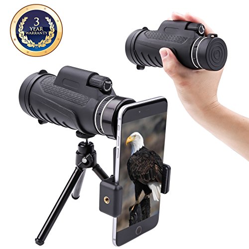 Monocular telescope Dual focus Prism Night Vision waterproof dustproof shockproof Scope for Bird Watching, Camping, Outdoor Hunting (black)