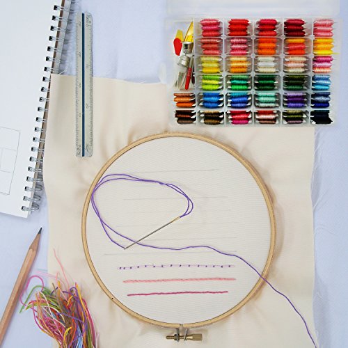 Embroidery Floss with Organizer Storage Box - Peirich 96 Color Embroidery Threads Floss Bobbins 38 Pcs Cross Stitch Kits Embroidery Starter Kit Friendship Bracelets Floss - Mother's Birthday Gift