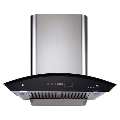 Elica 60 cm 1200 m3/hr Auto Clean Chimney with Free Installation Kit (WD HAC TOUCH BF 60 SS, 2 Baffle Filters, Touch Control, Steel/Grey)