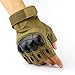 1 Pair Sports Gloves, ADiPROD Hard knuckle Half Finger/Fingerless Shooting Army Police Airsoft Gear (Brown, Large)