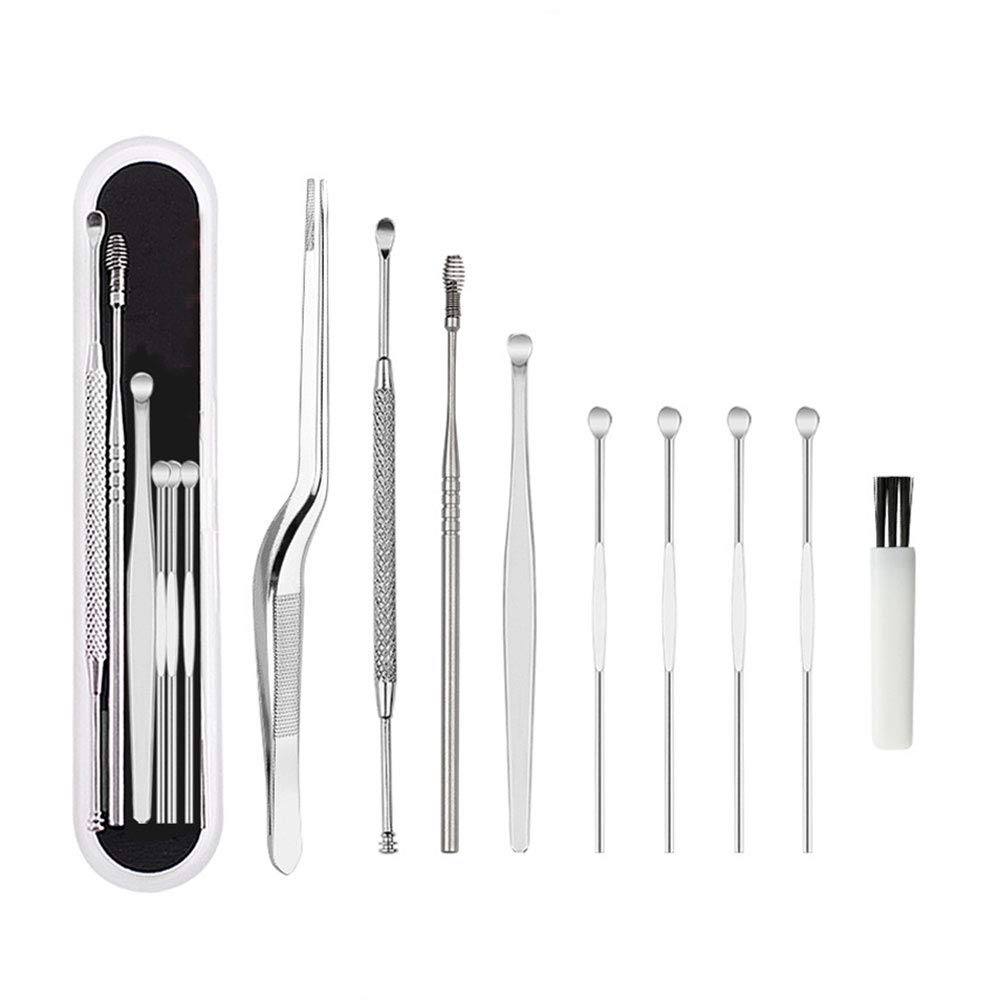 Ear Wax Removal Kit, Ear Pick Ear Tools Set Curette Cleaner for Humans Reusable Ear Cleaner Earwax Remover Tool with Storage Box 8 Pcs