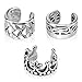 UNU Style 3pcs Multi Design Rhodium Plated Brass Non Piercing Ear Cuff (3 PCS Set A)