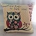 GBSELL Pillow Cover Owl Retro Embroidery Pillow Case Sofa Throw Cushion Cover Home Decor,45cm45cm (A)