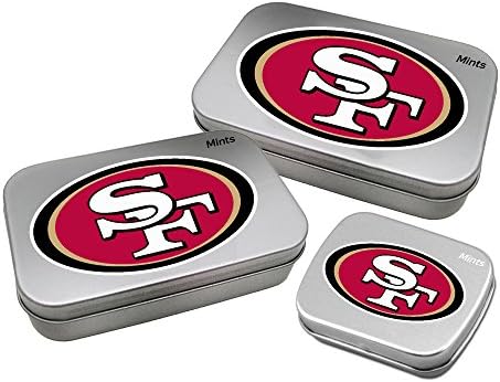 Worthy Promotional NFL San Francisco 49ers Decorative Mint Tin 3-Pack with Sugar-Free Mini Peppermint Candies