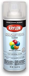 Krylon K05547007 COLORmaxx Acrylic Clear Finish for Indoor/Outdoor Use, Flat Crystal Clear
