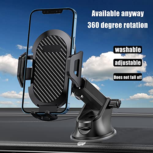 KFECX Car Phone Mount，Long Arm Suction Cup Mobile Phone Holder [Strong and Sturdy] Vent Hands Free Clip Cell Phone Holder Compatible with All Mobile Phones
