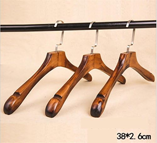 GFYWZ Adult Hangers Solid wood Thickening Retro Sturdy Non slip Durable Overstriking Extra Wide Wardrobe Arrangement Coat hanger (Pack of 10) , retro color , female models 382.6