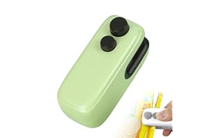 ONFAMICO Mini Bag Sealer 2-in-1 Heat Seal Tool & Cutter Portable Magnetic USB Rechargeable Handheld Vacuum Food Sealer Easy-to-Use with Magnetic for Fresh Storage for Snacks/Fruits/Vegetables (Green)