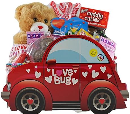 Love Bug Chocolates & Candy with Sweetie Bear Valentine Gift Basket