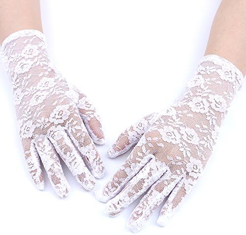 GREATLOVEHosfairy Women's Summer Elegant Short Lace Elastic Gloves