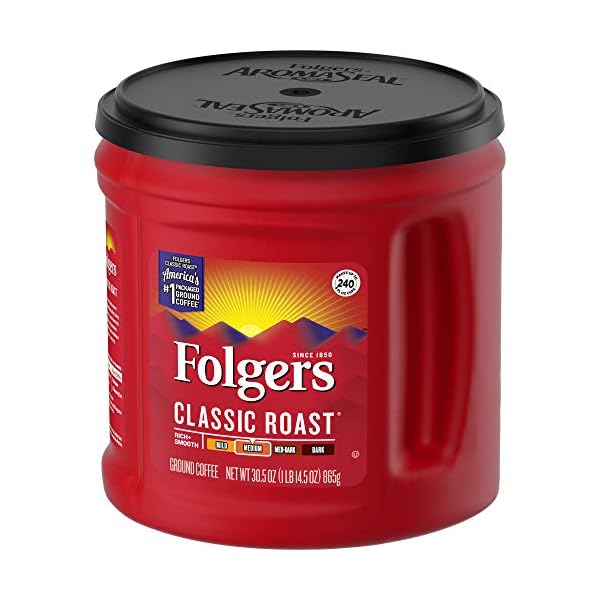 Folgers Classic Roast Medium Roast Ground Coffee, 30.5 Ounces (Pack of