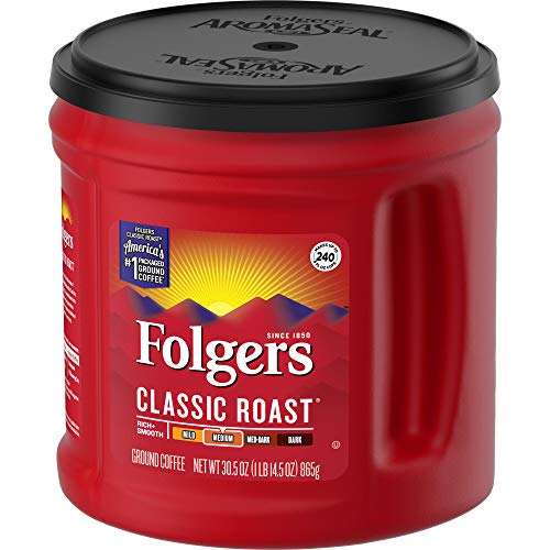 Folgers Classic Roast Medium Roast Ground Coffee, 30.5 Ounces (Pack of