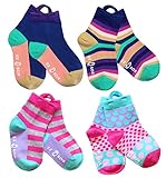 Ez Sox Toddler Girls Socks Seamless Toe Non Skid Grips Cotton Pull Up Loops