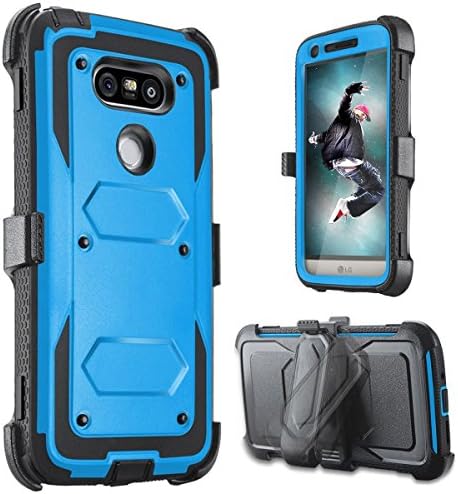 LG G5 Case,PELAPOLA Hybrid Rugged Combo Heavy Duty Armor Holster Kickstand Defender case with Locking Belt Clip Swivel Full-body Protective Cover For LG G5 2016 (Blue)