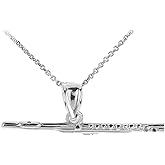 925 Sterling Silver Music Charm Flute Pendant Necklace, 16"