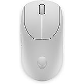 Alienware Pro Wireless Gaming Mouse - 2.4GHz Gaming Wireless/USB Wired Connectivity, Adjustable DPI, Optical Sensor Technology, 6 Programmable Buttons, 650 IPS Sensor Max Speed - Lunar Light