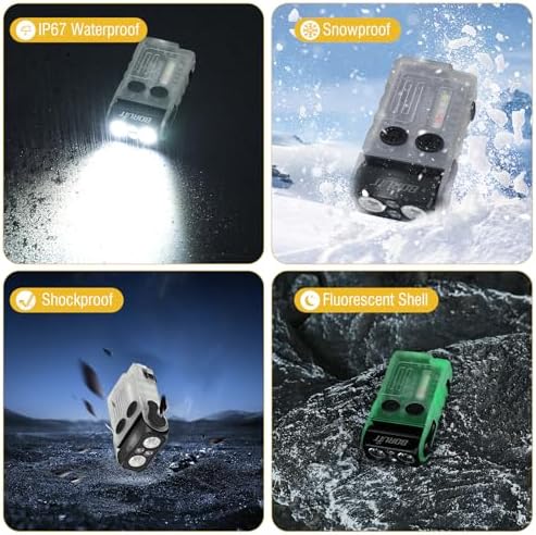 V20 Mini Torcia, Torcia Rotante a 180° con Luce UV 365nm, Allarme Buzzer 110dB, 1000 Lumen Super Luminoso con 13 Modalità, Impermeabile IP67, per Campeggio Escursionismo (bianco)