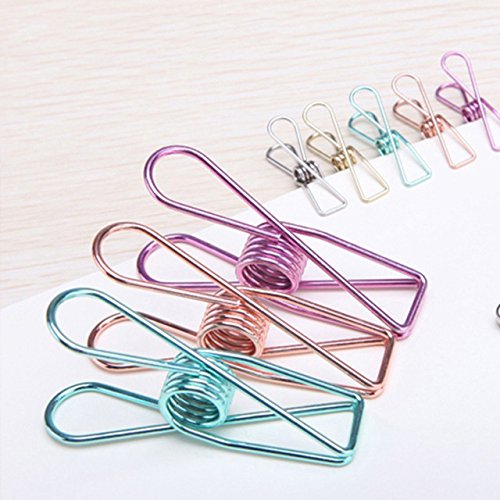 GGGarden 8/12/18Pcs Hollow Out Notes Metal Letter Multicolor Paper Binder Clips Folder Paper Clip DIY Marker Binding Supplies Organizer - Orange - 54 x 12mm