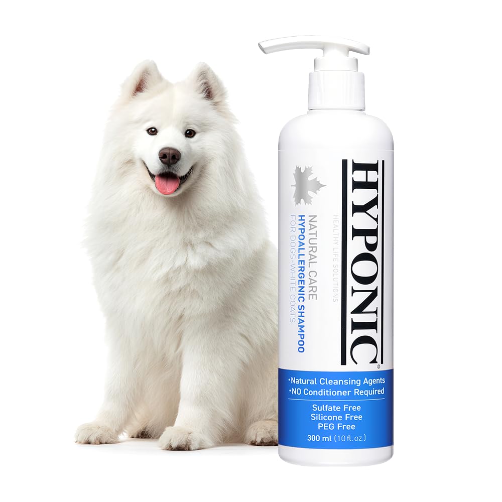 HYPONIC Hypoallergenic Premium Dog Shampoo - Deodorizing, Dog Grooming Shampoo for Sensitive & Itch Skin (Brightening 10.1 oz)